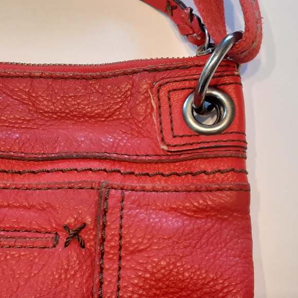 The Sak Red Midsize 100 % Leather Crossbody Purse - Picture 6 of 9